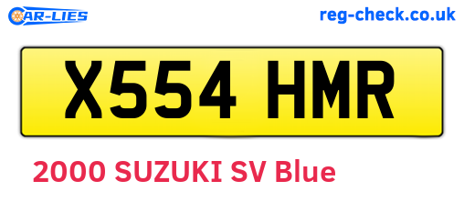 X554HMR are the vehicle registration plates.