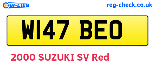 W147BEO are the vehicle registration plates.