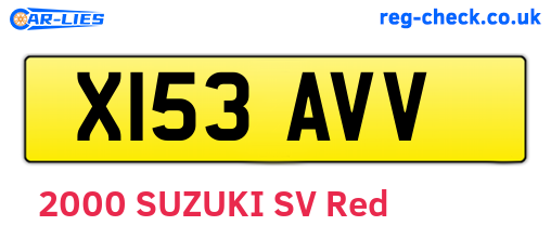X153AVV are the vehicle registration plates.