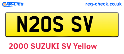 N20SSV are the vehicle registration plates.