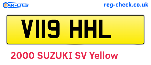 V119HHL are the vehicle registration plates.