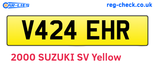 V424EHR are the vehicle registration plates.