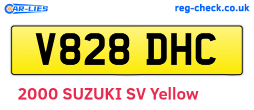 V828DHC are the vehicle registration plates.