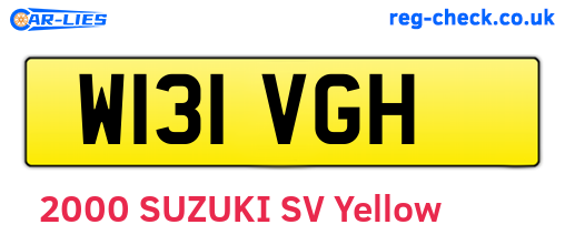 W131VGH are the vehicle registration plates.