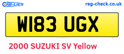 W183UGX are the vehicle registration plates.