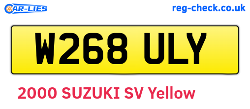 W268ULY are the vehicle registration plates.