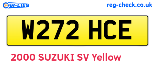 W272HCE are the vehicle registration plates.