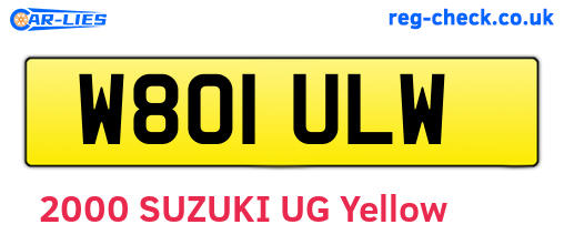 W801ULW are the vehicle registration plates.
