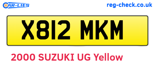 X812MKM are the vehicle registration plates.