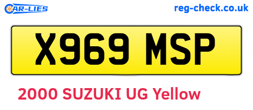 X969MSP are the vehicle registration plates.