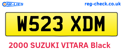W523XDM are the vehicle registration plates.