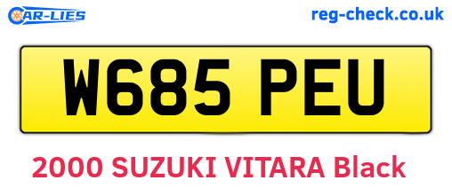W685PEU are the vehicle registration plates.