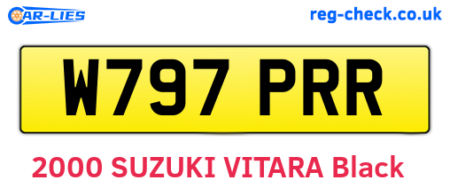 W797PRR are the vehicle registration plates.