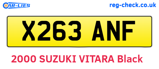 X263ANF are the vehicle registration plates.