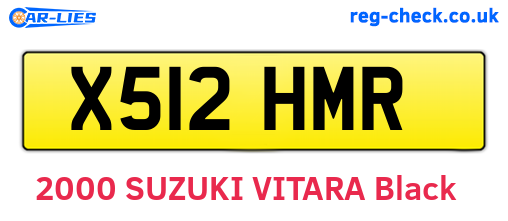X512HMR are the vehicle registration plates.