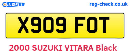 X909FOT are the vehicle registration plates.