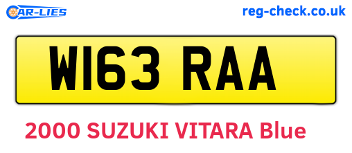 W163RAA are the vehicle registration plates.