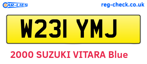 W231YMJ are the vehicle registration plates.