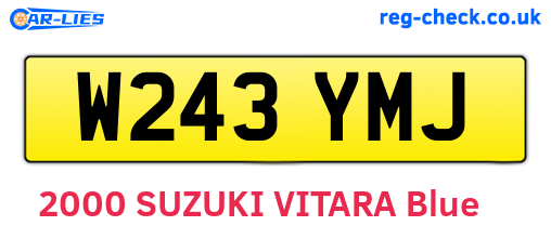 W243YMJ are the vehicle registration plates.