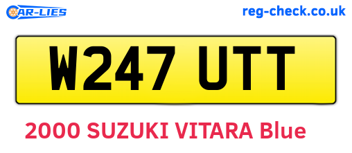 W247UTT are the vehicle registration plates.