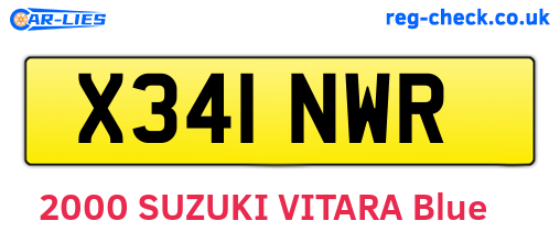 X341NWR are the vehicle registration plates.