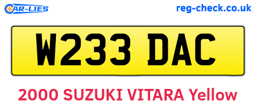 W233DAC are the vehicle registration plates.