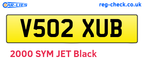 V502XUB are the vehicle registration plates.