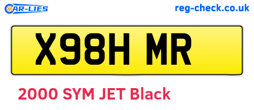 X98HMR are the vehicle registration plates.