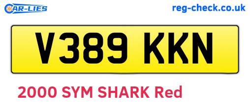 V389KKN are the vehicle registration plates.