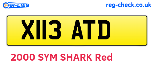 X113ATD are the vehicle registration plates.