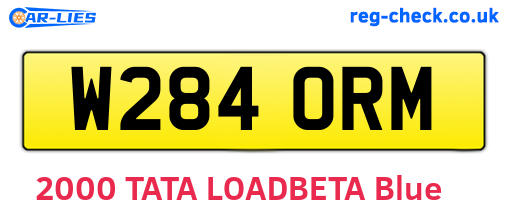 W284ORM are the vehicle registration plates.