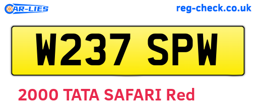 W237SPW are the vehicle registration plates.