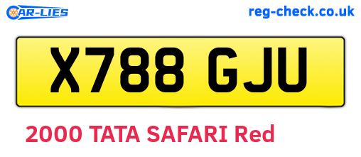 X788GJU are the vehicle registration plates.