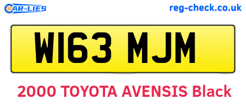 W163MJM are the vehicle registration plates.