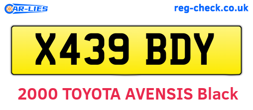 X439BDY are the vehicle registration plates.