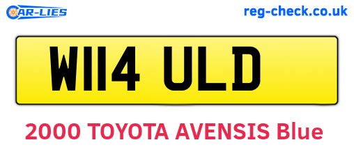 W114ULD are the vehicle registration plates.