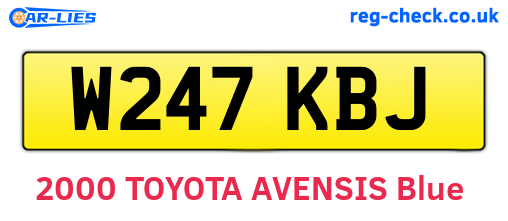 W247KBJ are the vehicle registration plates.