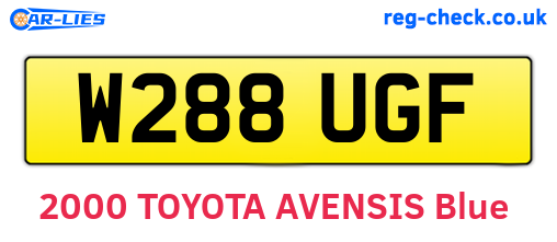 W288UGF are the vehicle registration plates.