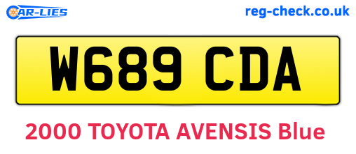W689CDA are the vehicle registration plates.