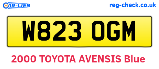 W823OGM are the vehicle registration plates.