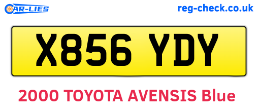 X856YDY are the vehicle registration plates.