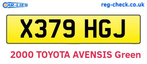 X379HGJ are the vehicle registration plates.