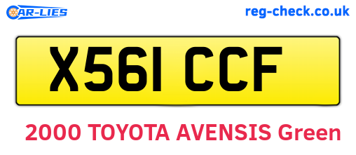 X561CCF are the vehicle registration plates.