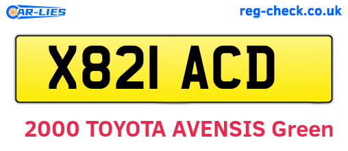 X821ACD are the vehicle registration plates.