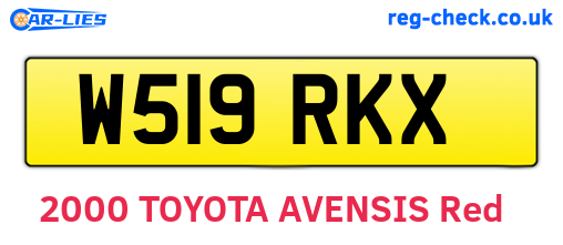 W519RKX are the vehicle registration plates.