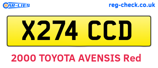 X274CCD are the vehicle registration plates.