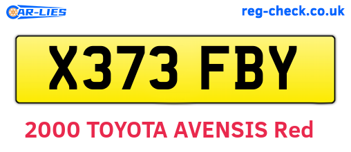 X373FBY are the vehicle registration plates.