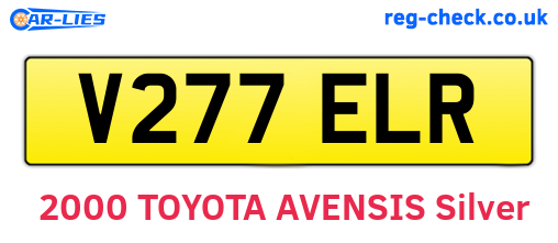 V277ELR are the vehicle registration plates.