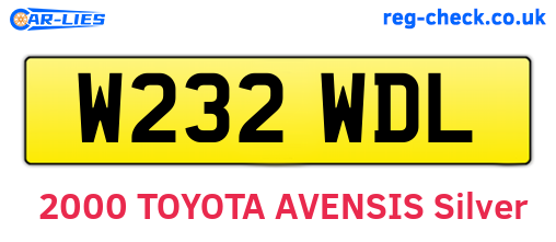 W232WDL are the vehicle registration plates.