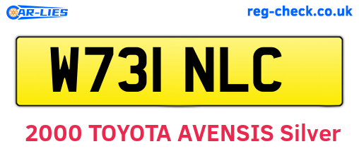 W731NLC are the vehicle registration plates.